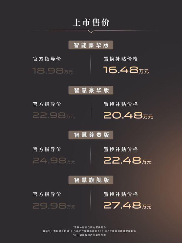 昊铂A800搭载多项尊界同源技术 起售价格16.48万元! 昊铂A800搭载多项尊界同源技术 起售价格16.48万元!