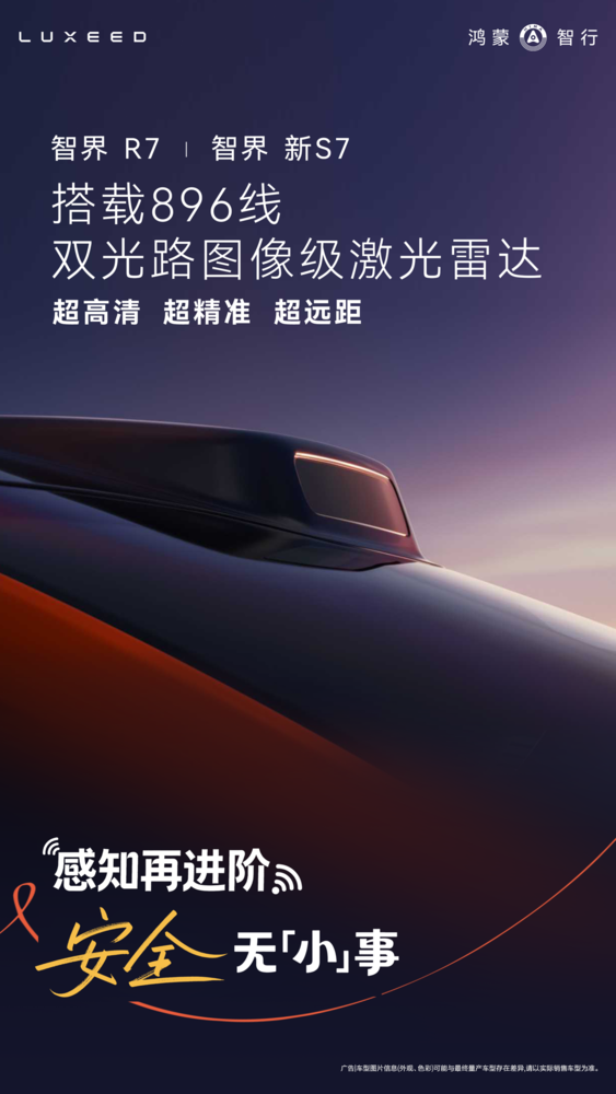 华系首台896线激光雷达实车交付,智界 R7全国七城同时开启 华系首台896线激光雷达实车交付,智界 R7全国七城同时开启